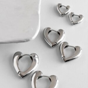 Argola coração banho diamante G
